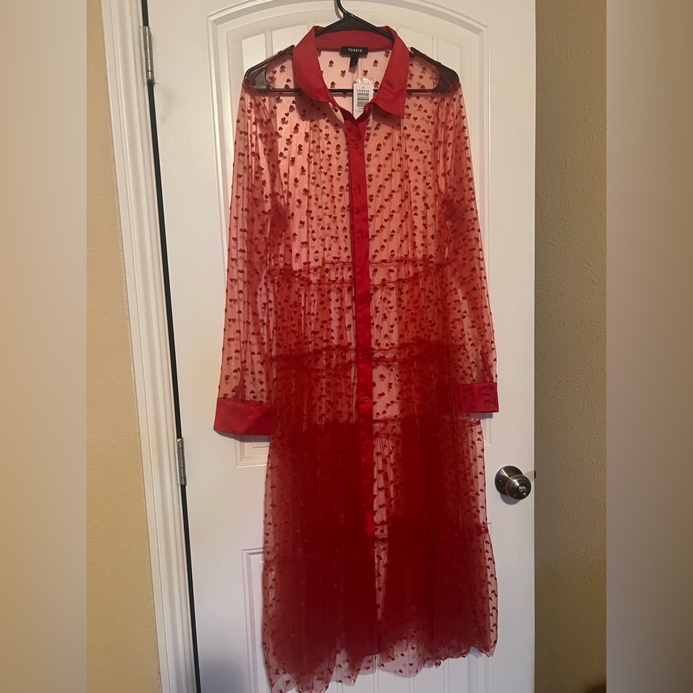 Torrid mesh red kimono